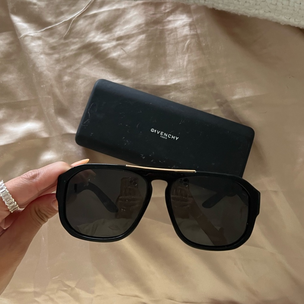 Givenchy Black and Gold Oversized Sunglasses